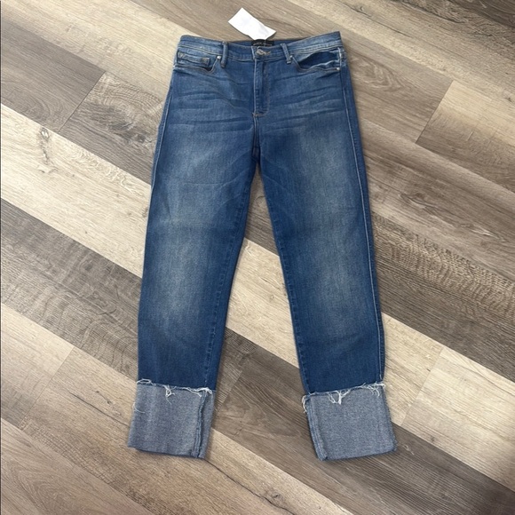 Black Orchid Blue Ankle Cropped Jeans with Distinctive Cuff - Picture 1 of 3